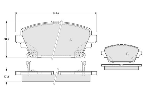 PROCODIS FRANCE Piduriklotsi komplekt,ketaspidur PF1263